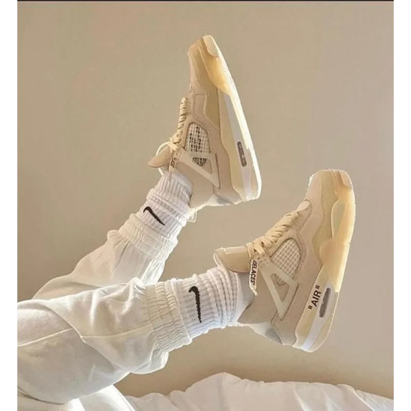 Premium Nike Air Jorden Retro 4 Off White Sail Shoes For Men (QT242)