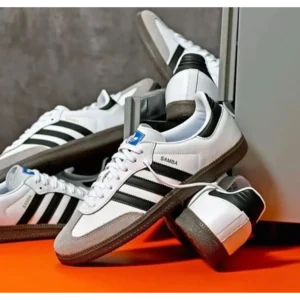 Trendy Adidas Samba White Black Shoes For Men (SHUB510)
