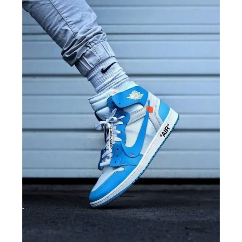 Premium Nike Air Jordan Retro 1 X Off White Blue Shoes For Men (QT301)
