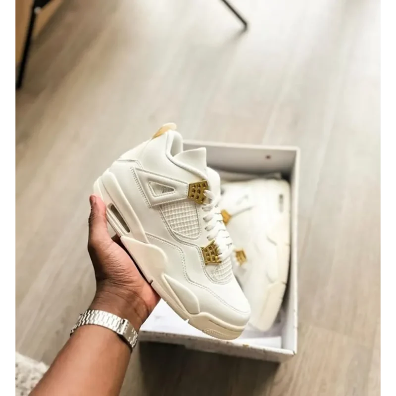 Trendy Nike Jordan 4 Metallic Gold Shoes For Men (SW6819)