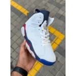 Stylish Air Jordan Retro 6 White Nevy Red Shoes For Men (QT239)