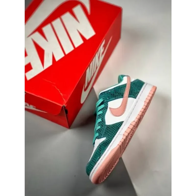 Stylish Nike Dunk Low Washed Teal Snake Shoes For Men (QT236)
