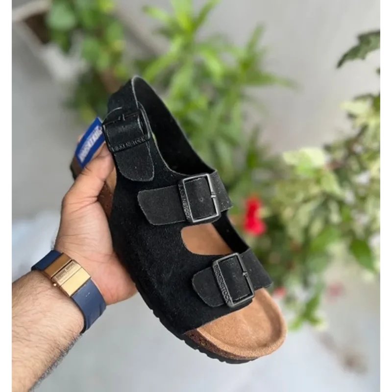 Stylish Birkenstock Sandal Black Suede For Men (HOF939)