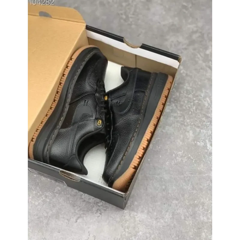Stylish Air Force 1 Low Gum Luxe Black Gum Shoes For Men (QT223)