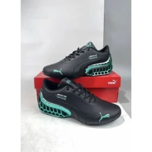 Stylish Puma Petronas Black Green Shine Shoes For Men (QT154)