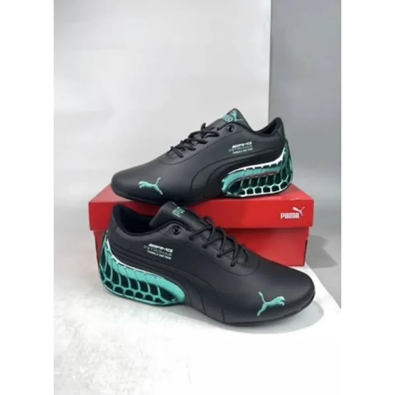 Stylish Puma Petronas Black Green Shine Shoes For Men (QT154)