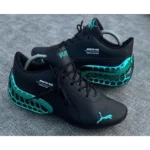 Stylish Puma Petronas Black Green Shine Shoes For Men (QT154)