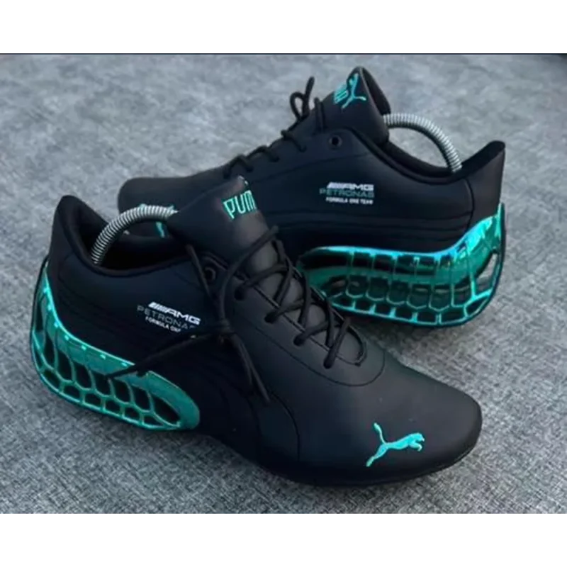 Stylish Puma Petronas Black Green Shine Shoes For Men (QT154)