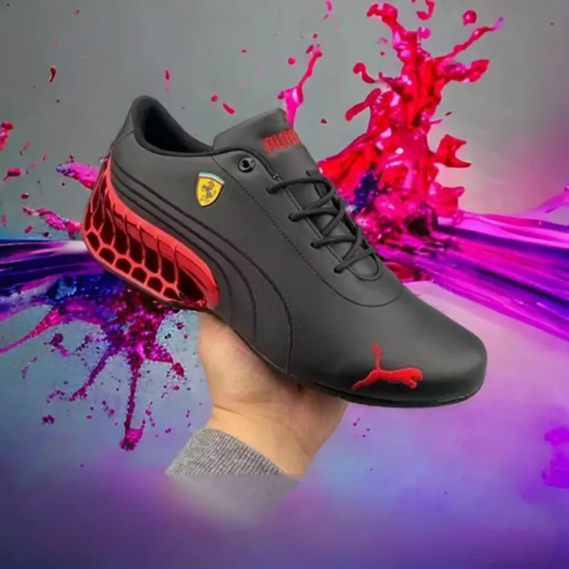 Stylish Puma Petronas Black Red Shoes For Men (QT149)