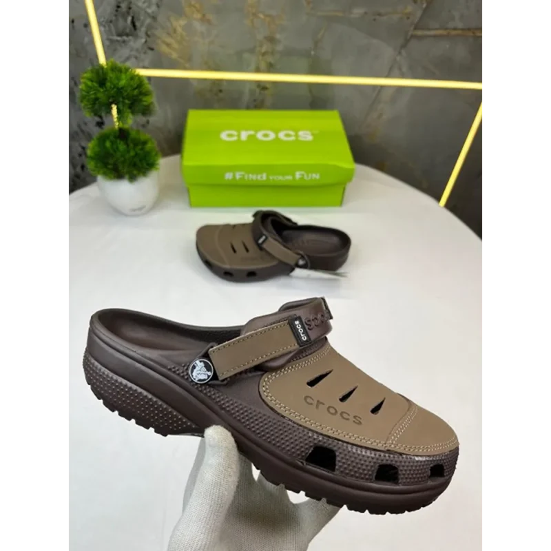 Stylish Crocs Yukon Vista Dark Brown Clogs For Men (QT133)