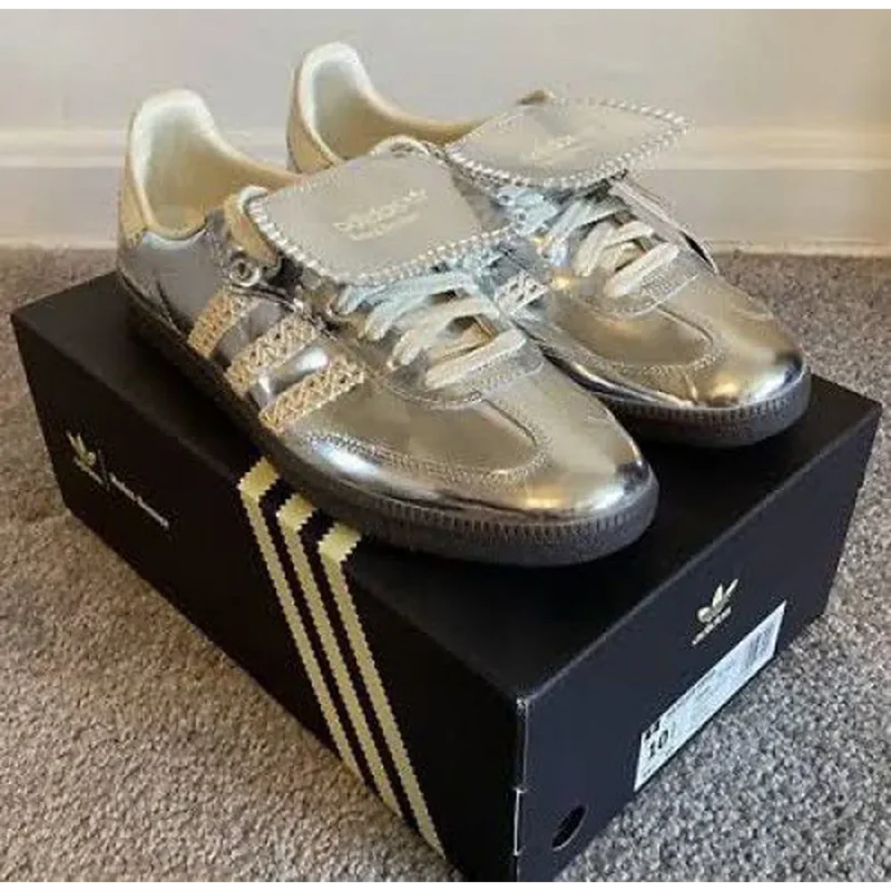 Stylish Adidas Samba X Wales Bonners Silver Shoes For Men (QT182)