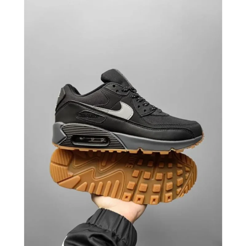 Stylish Nike Air Max 90 Black Gum Shoes For Men (QT129)