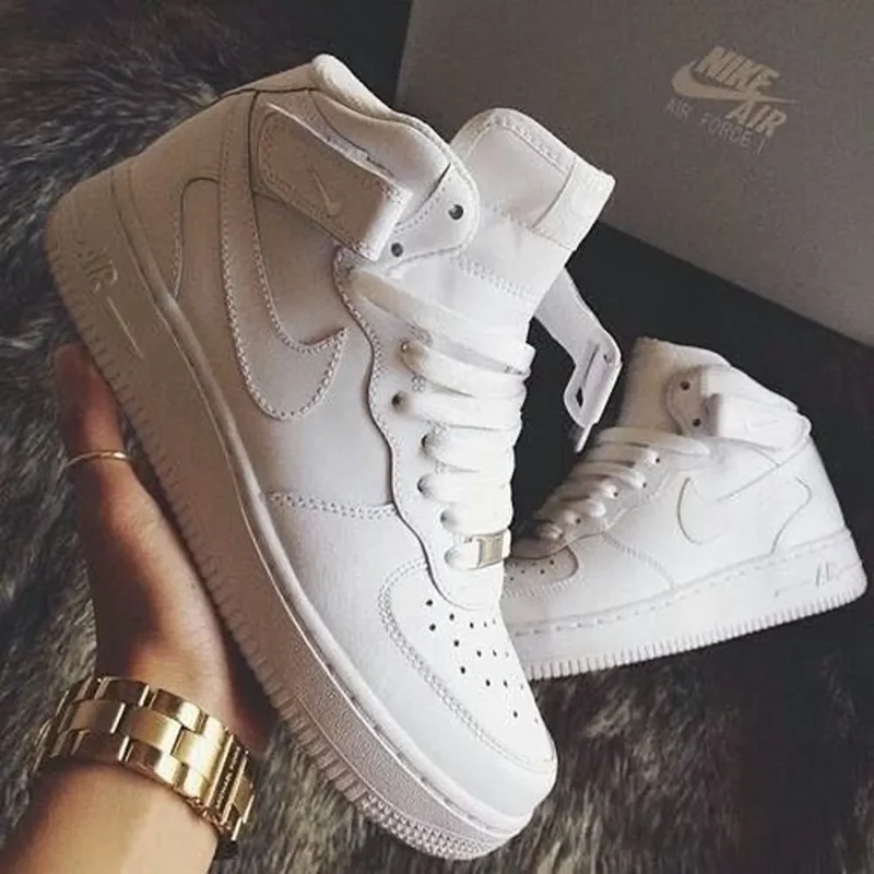 Stylish Nike Air Force 1 Long Mid Leather Shoes For Men (QT171)