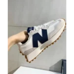 Classy New Balance 327 White Navy Blue Shoes For Men (LL589)