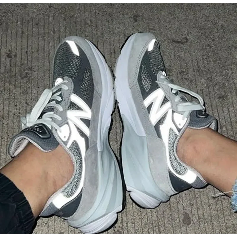 Premium New Balance 990 V6 Classic Grey Reflective Shoes For Men (LL502)