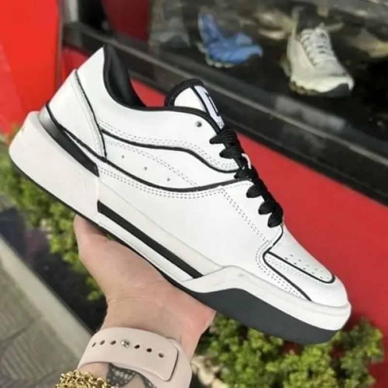 Trendy Dolce & Gabbana New Roma Top Low White Black Shoes For Men (SW5688)