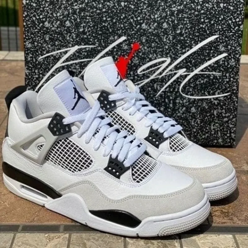 Classy Nike Jordan Retro 4 Military Black Shoes For Men (SHH07764)