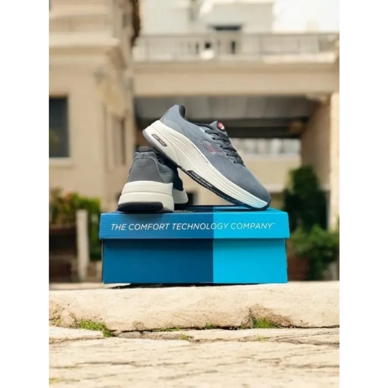 Trendy Skechers Max Road Hyper Burst Grey Shoes For Men (CSO4460)