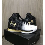 Imported Under Armour Stephen Curry 1 Black White Gold Shoes For Men (SW5925)