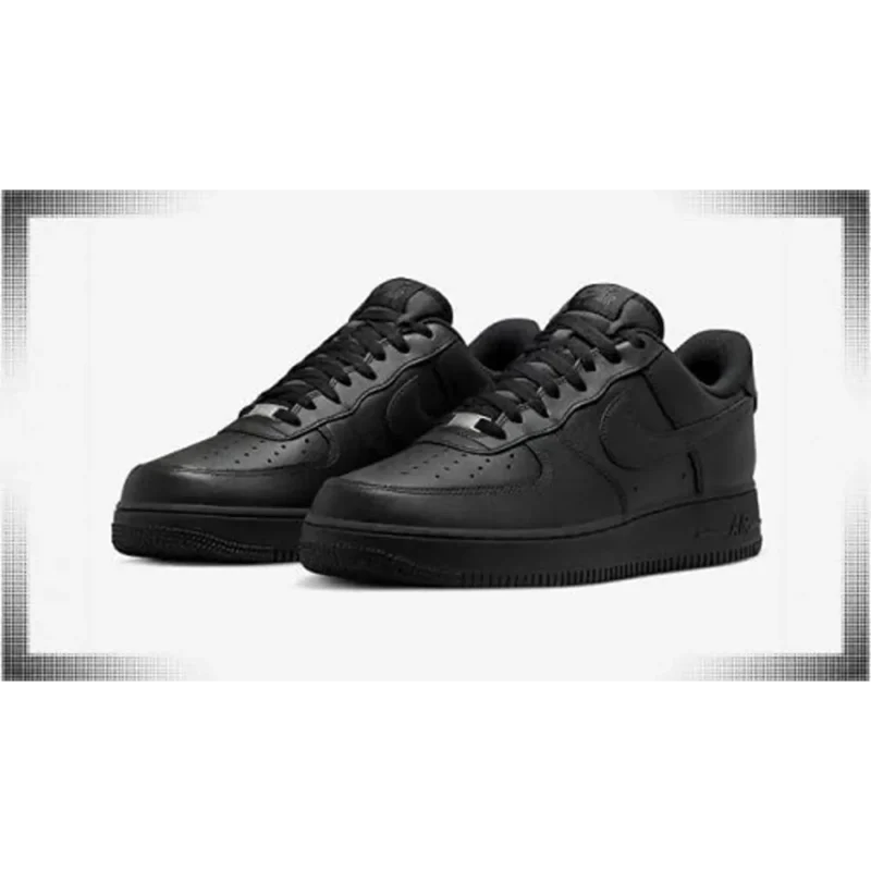 Stylish Nike Air Force 1 Low All Black Shoes For Men (HOF945)