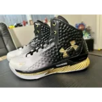 Imported Under Armour Stephen Curry 1 Black White Gold Shoes For Men (SW5925)