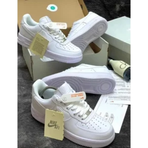 Classy Nike Air Force 1 White Pure Leather Shoes For Men (CSO4192)