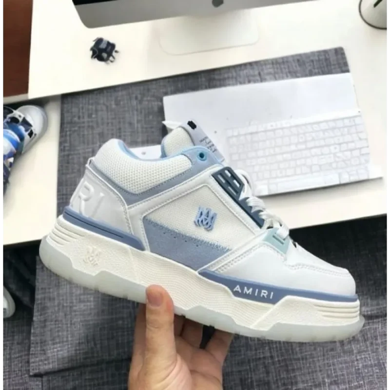 Imported Amiri Ma 1 Low Top White Blue Shoes For Men (SOS2845)