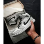 Trendy Nike Air Jordan Retro 1 Mid Smoke Grey Shoes For Men (SHUB518)