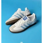 Trendy Samba White Sky Blue Shoes For Men (SHUB730)