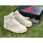Premium Nike Air Jordan Retro 4 Off White Sail Shoes For Men (HOF835)