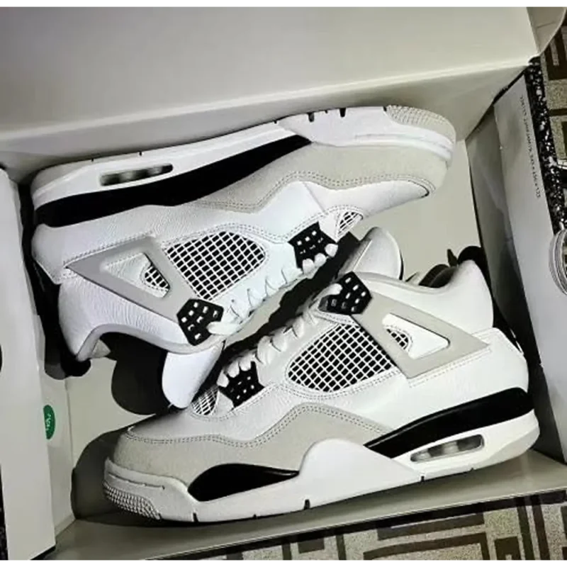 Premium Nike Air Jordan Retro 4 Military Black Shoes For Men (HOF836)