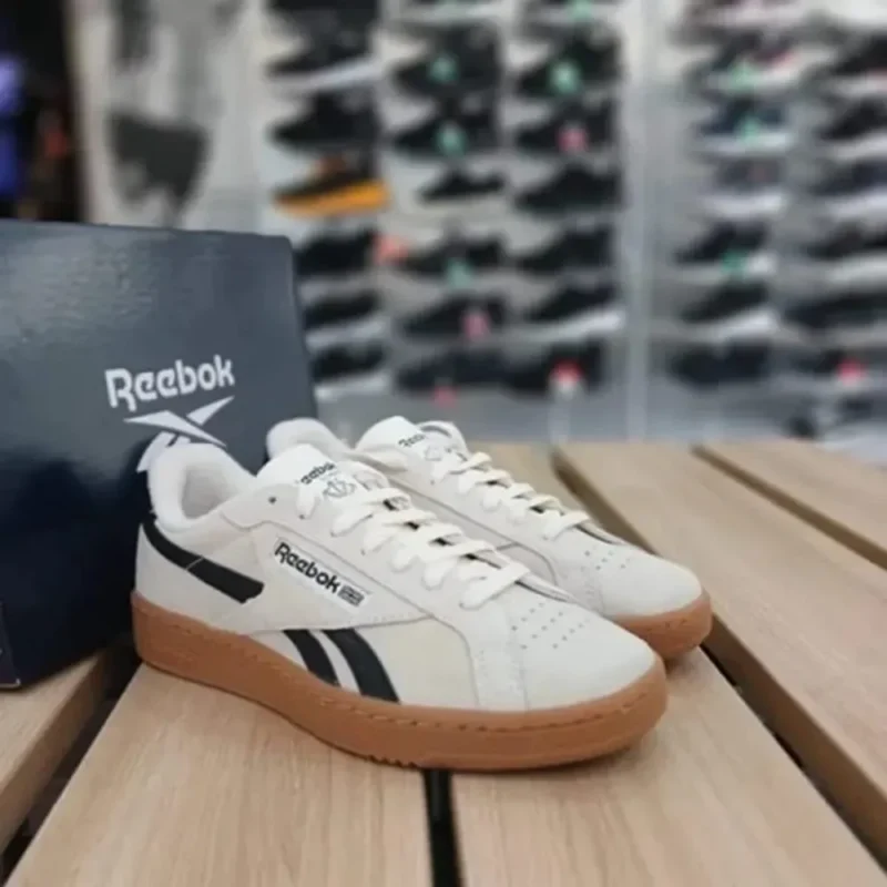 Trendy Reebok Club C Grounds Uk Chalk Black Gum Shoes For Men (SW5698)