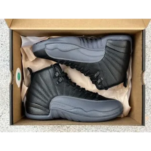Trendy Jordan Retro 12 Black Wolf Grey Shoes For Men (SHUB635)