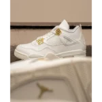 Trendy Nike Air Jordan Retro 4 Sail Gold Shoes For Men (SW5699)
