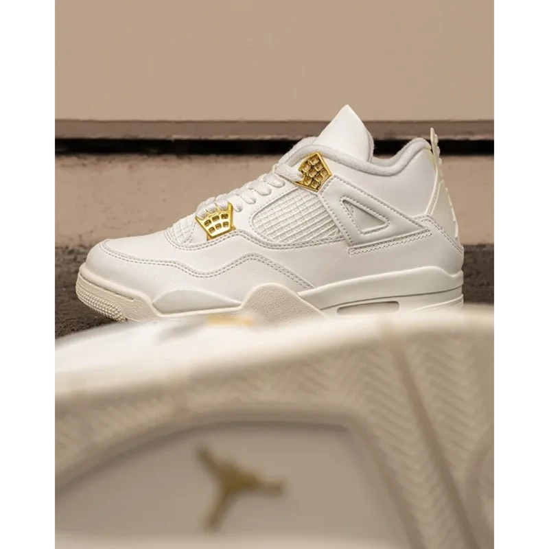 Trendy Nike Air Jordan Retro 4 Sail Gold Shoes For Men (SW5699)