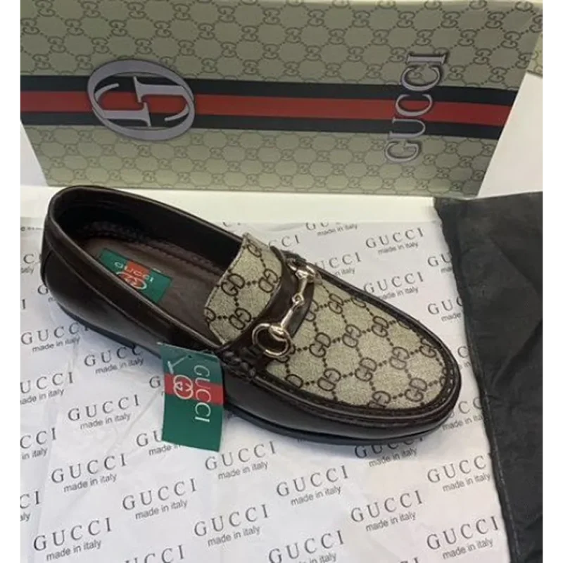 Classy Gucci Loafer Gg 86 Brown For Men (SOH387)