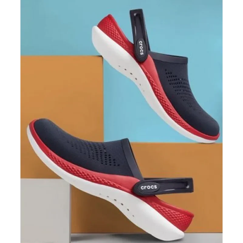 Premium Crocs Lite Ride 360 Navy Red Clogs For Men (TS774)