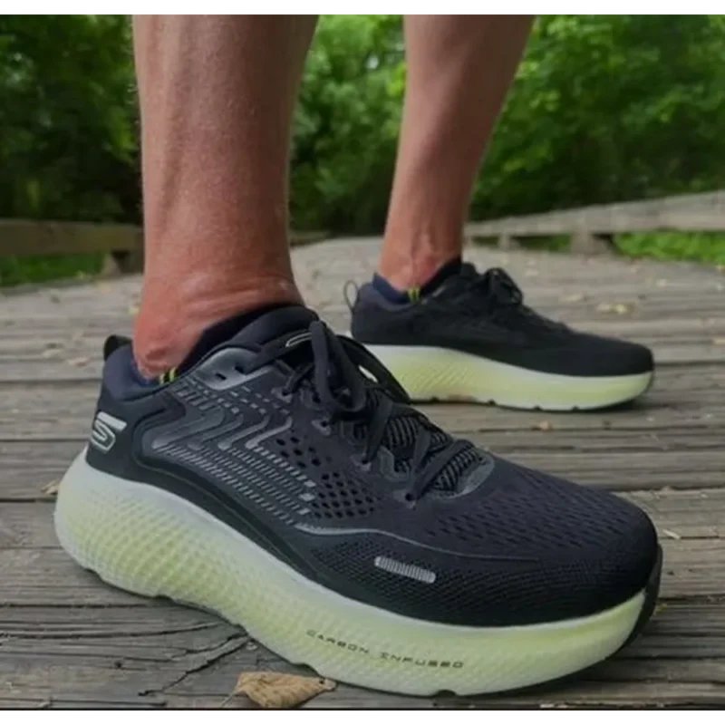 Trendy Skechers Go Run Max Road Black Shoes For Men (TS717)