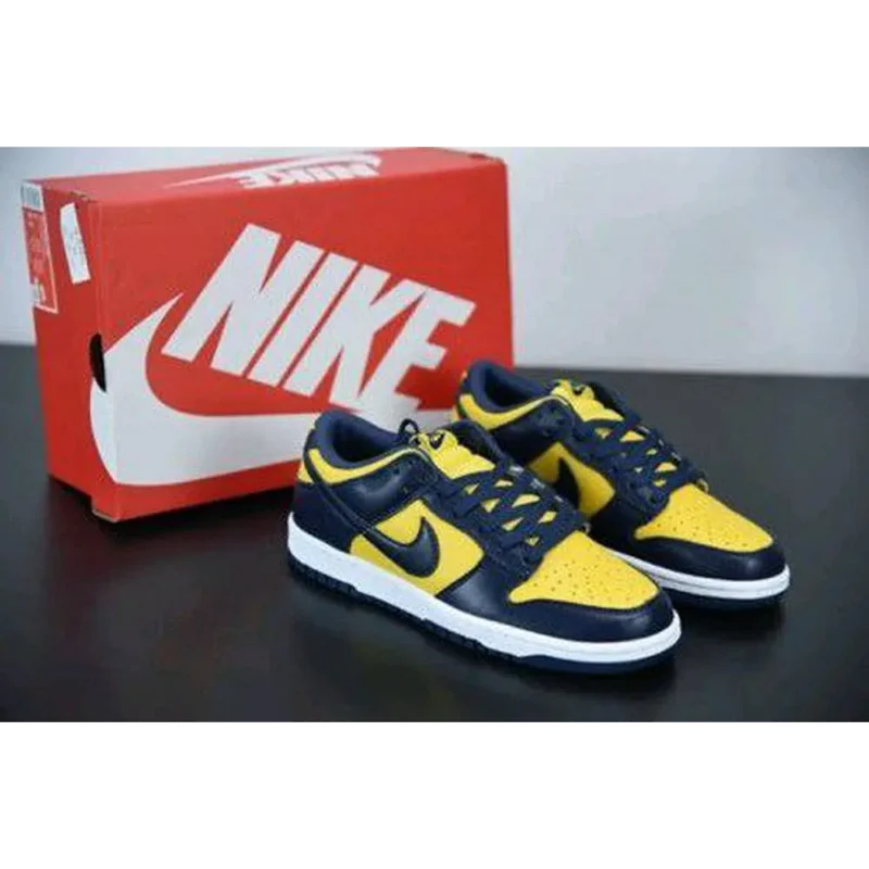 Stylish Nike Dunk Low Michigan Varsity Maize Midnight Shoes For Men (SP10)