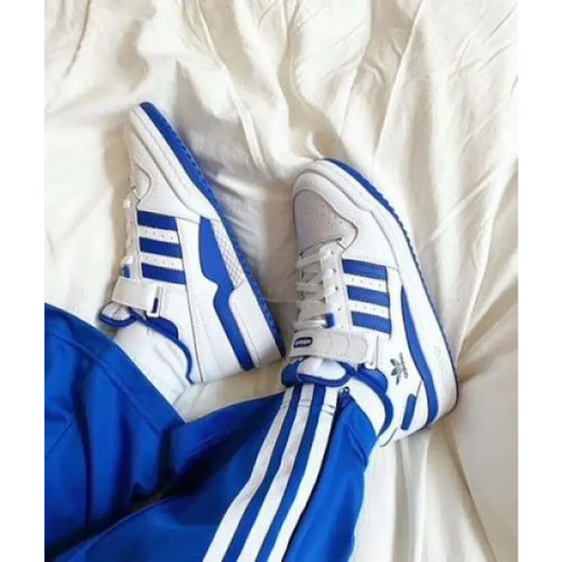 Stylish Adidas Forum 84 Low White Blue Shoes For Men (SP49)
