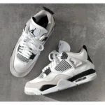 Stylish Air Jordan Retro 4 Military Black Shoes For Men (TS816)