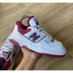 Stylish New Balance 550 White Burgendy Shoes For Men (TS836)