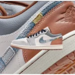 Stylish Nike Air Jordan 1 Low Se Repaired Denim Swoosh Shoes For Men (TS872)