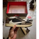 Stylish Air Jordan Retro 1 Travis Scott Brown Shoes For Men (SF17)