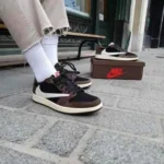 Stylish Air Jordan Retro 1 Travis Scott Brown Shoes For Men (SF17)