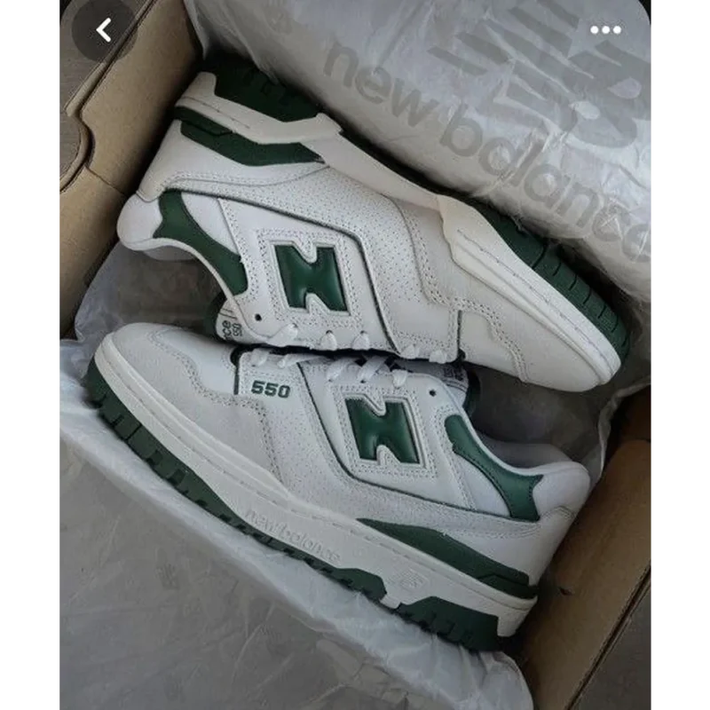 Trendy New Balance 550 White Green Shoes For Men (S1H09)