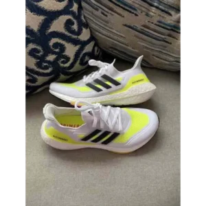 Trendy Adidas Ultraboost 21 White Neon Ms Dhoni Edition Shoes For Men (SF26)
