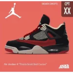 Trendy Air Jordan Retro 4 X Travis Scott Red Cactus Shoes For Men (SP153)