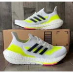 Trendy Adidas Ultraboost 21 White Neon Ms Dhoni Edition Shoes For Men (SF26)
