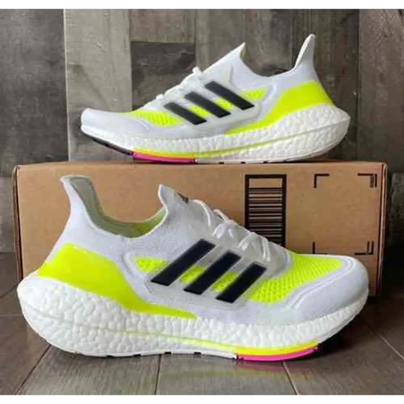 Trendy Adidas Ultraboost 21 White Neon Ms Dhoni Edition Shoes For Men (SF26)